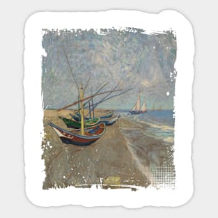 van gogh fishing boats Sticker